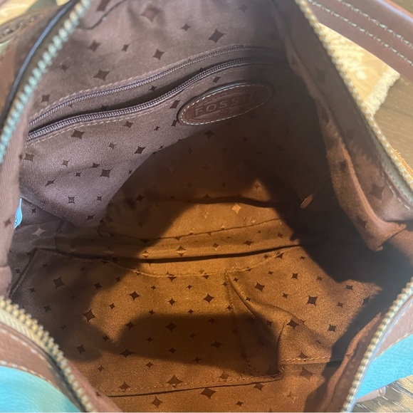 Fossil Leather and Suede Stylish Hobo Bag - Picture 11 of 12